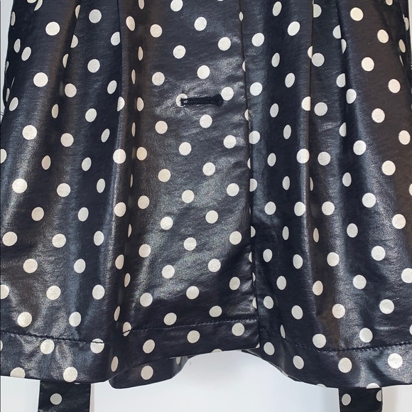 GAP Dark Midnight Hooded Raincoat Jacket Girls Polka Dots 8 *AS IS - Picture 3 of 13